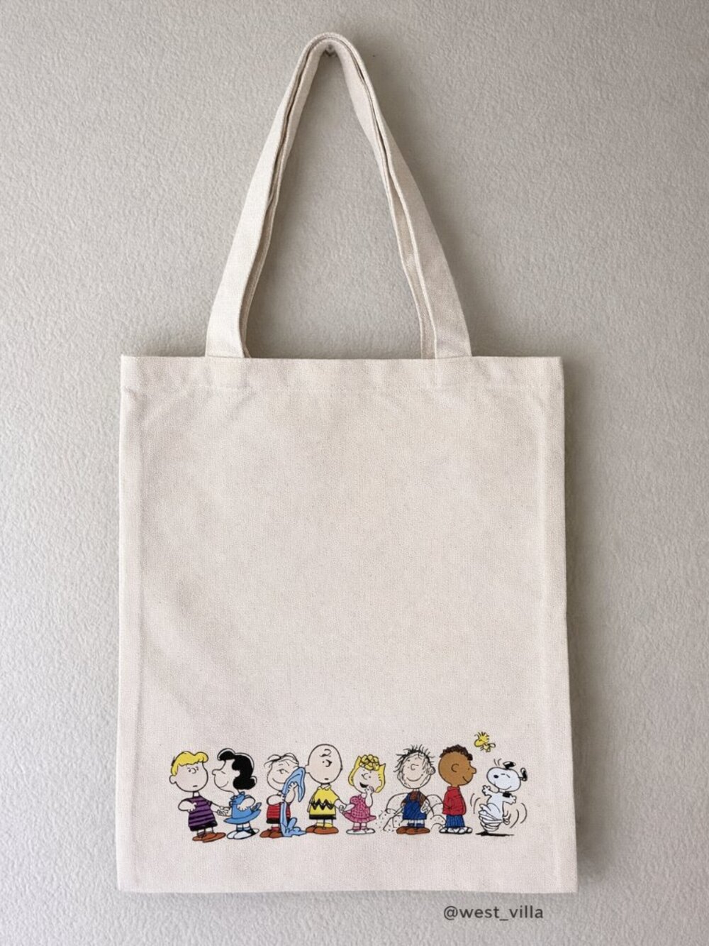 Snoopy & Friends Canvas Tote Bag Peanuts Classic Woodstock Lucy Charlie Brown